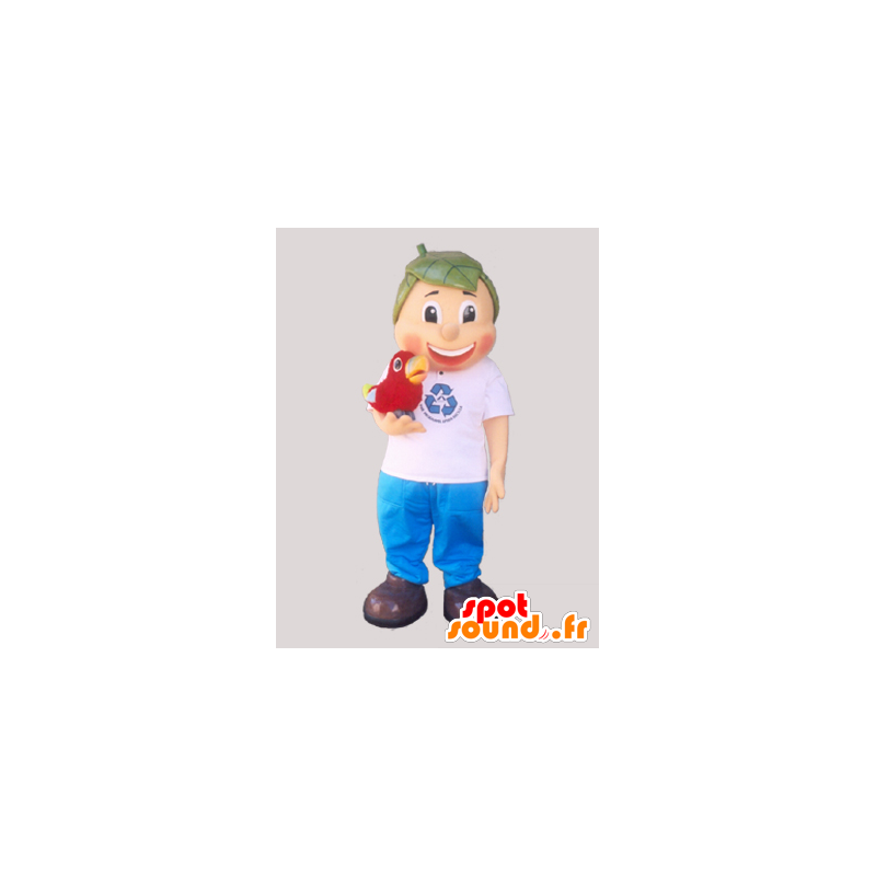 Boy mascot with hair shaped leaves - MASFR032905 - Mascots of plants