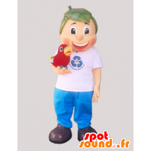 Boy mascot with hair shaped leaves - MASFR032905 - Mascots of plants