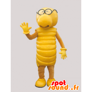 Mascotte de chenille jaune. Mascotte de créature jaune. - MASFR032907 - Mascottes Insecte