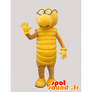 Mascot gul larve. Gul væsen maskot. - Spotsound maskot