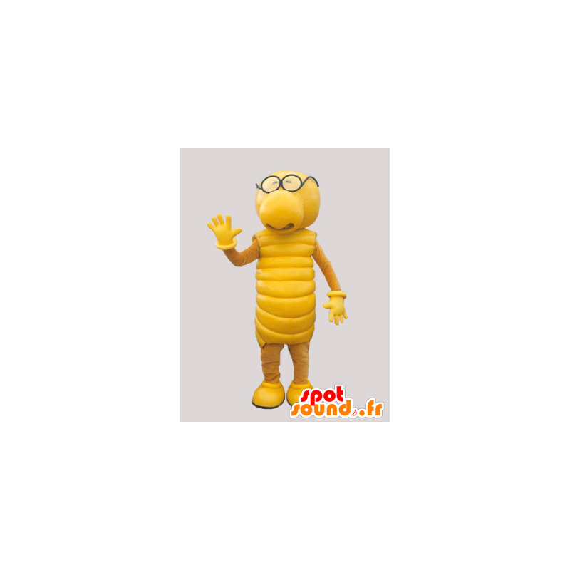 Gelbe Raupe Maskottchen. gelb Kreatur Maskottchen. - MASFR032907 - Maskottchen Insekt