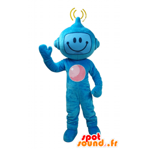 Blu futuristico mascotte carattere. mascotte del robot - MASFR032909 - Famosi personaggi mascotte