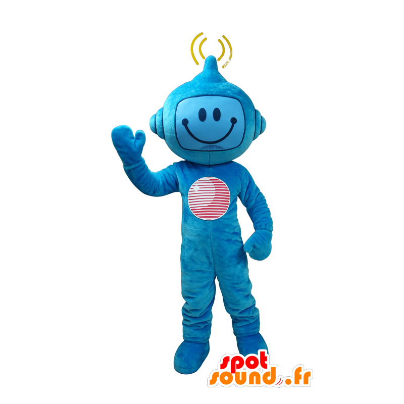Azul mascota de carácter futurista. mascota robot - MASFR032909 - Personajes famosos de mascotas