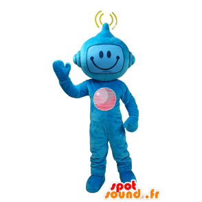 Azul mascota de carácter futurista. mascota robot - MASFR032909 - Personajes famosos de mascotas