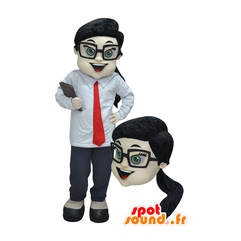 Woman mascot, trade in suit and tie - MASFR032916 - Mascots woman