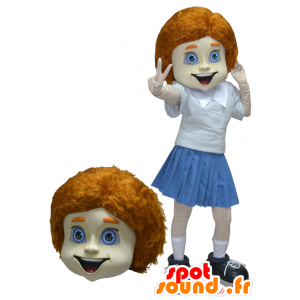 Mascot schoolgirl, redhead girl in uniform - MASFR032917 - Mascots boys and girls