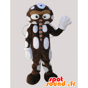 Mascot castanho e branco insecto com um grande nariz - MASFR032920 - mascotes Insect