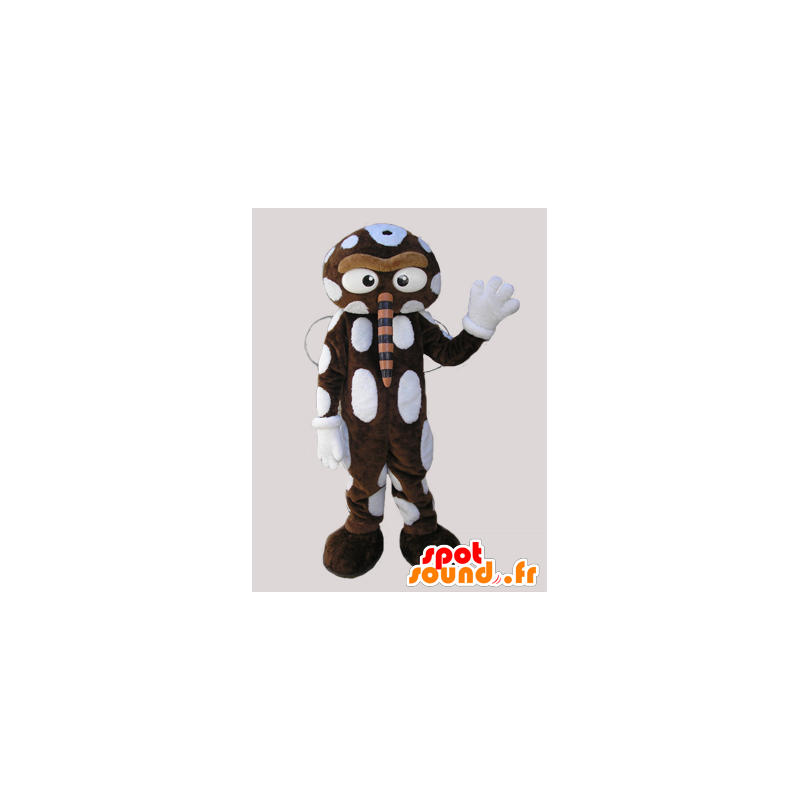 Mascotte d'insecte marron et blanc avec un grand nez - MASFR032920 - Mascottes Insecte