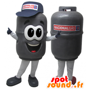 Mascotte de bouteille de gaz grise très réaliste - MASFR032925 - Mascottes d'objets