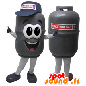 Mycket realistisk grå gasflaskmaskot - Spotsound maskot