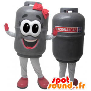 Garrafa mascote gás cinza realista - MASFR032925 - objetos mascotes
