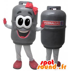 Bottle mascot realistic gray gas - MASFR032925 - Mascots of objects