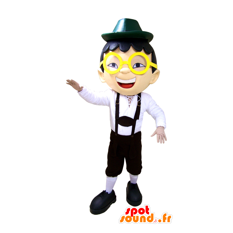Boy Mascot overalls, bril en hoed - MASFR032927 - Mascottes Boys and Girls