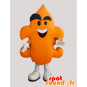 Mascota divertida hombre de color naranja. Traje de muñeco de nieve - MASFR032928 - Mascotas humanas