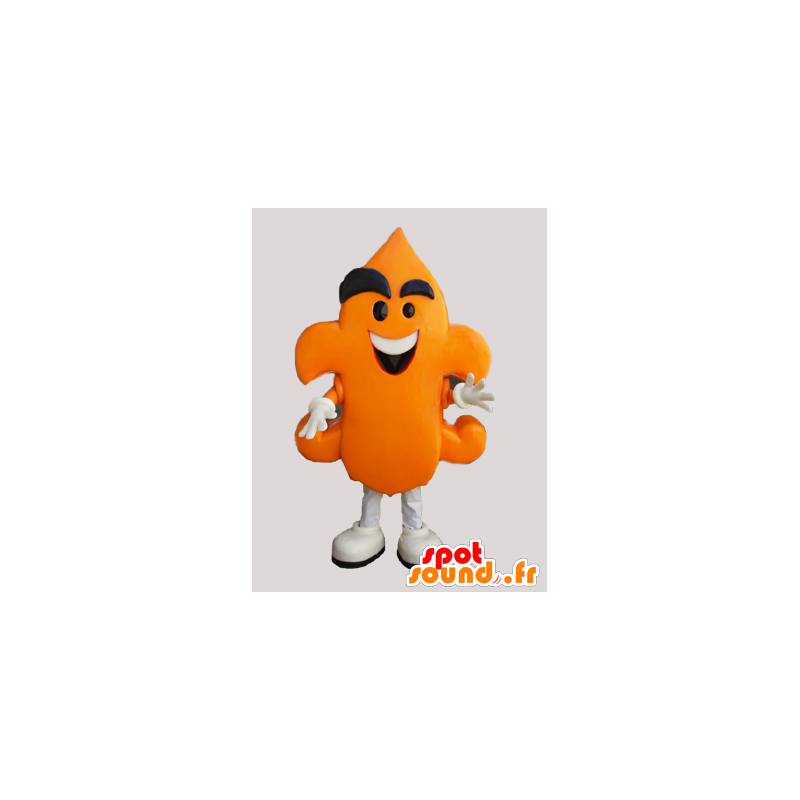 Divertente mascotte uomo di colore arancione. Costume del pupazzo di neve - MASFR032928 - Umani mascotte