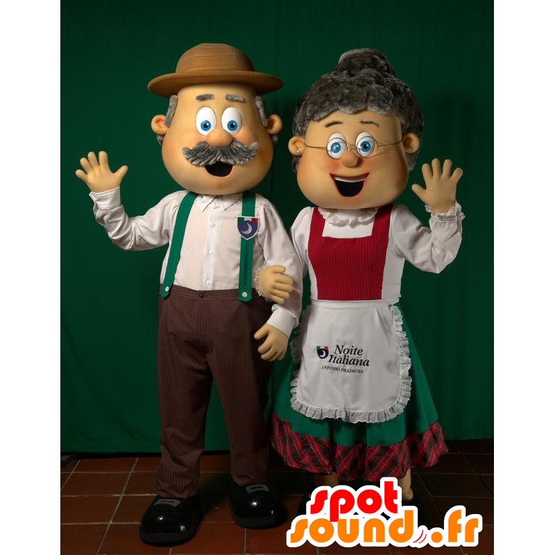 2 mascotas, un par de personas de edad. Pareja mascotas - MASFR032929 - Personajes famosos de mascotas