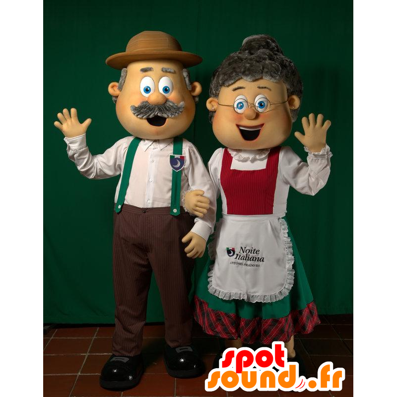 2 mascots, a couple of old people. mascots Couple - MASFR032929 - Mascots famous characters