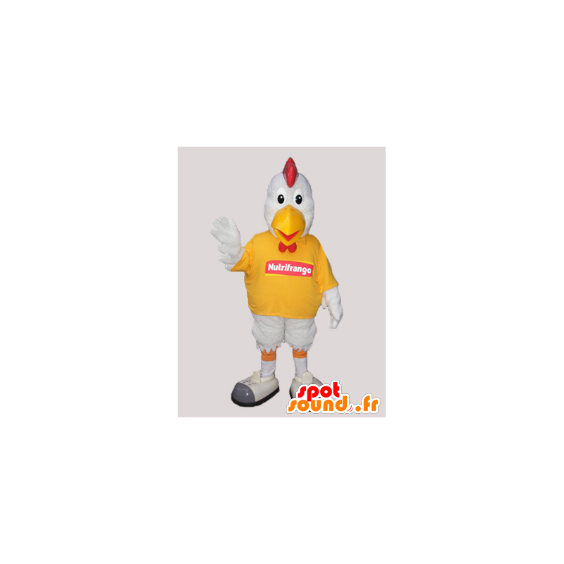 Weißer Hahn-Maskottchen. Maskottchen Huhn - MASFR032931 - Maskottchen der Hennen huhn Hahn