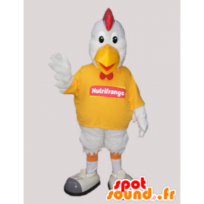 Mascotte gallo bianco. pollo mascotte - MASFR032931 - Mascotte di galline pollo gallo