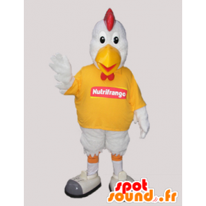 Weißer Hahn-Maskottchen. Maskottchen Huhn - MASFR032931 - Maskottchen der Hennen huhn Hahn