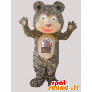 Teddy mascotte con un cappotto di leopardo - MASFR032936 - Mascotte orso