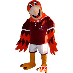 Mascot ptak czerwony, pomarańczowy i żółty - MASFR032937 - ptaki Mascot