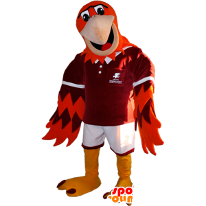 Mascotte d'oiseau rouge, orange et jaune - MASFR032937 - Mascotte d'oiseaux