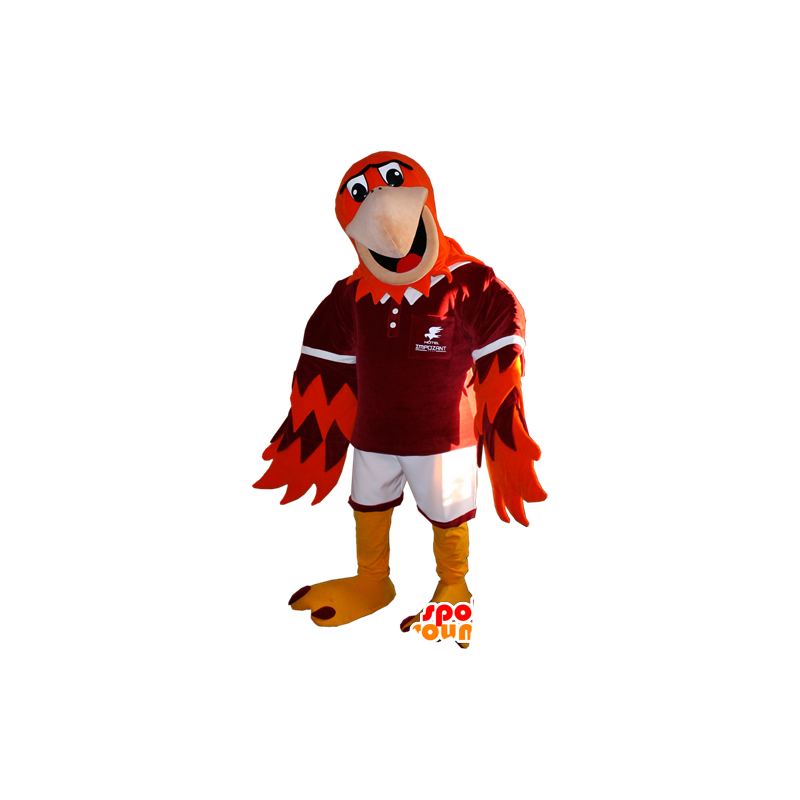 Mascotte d'oiseau rouge, orange et jaune - MASFR032937 - Mascotte d'oiseaux