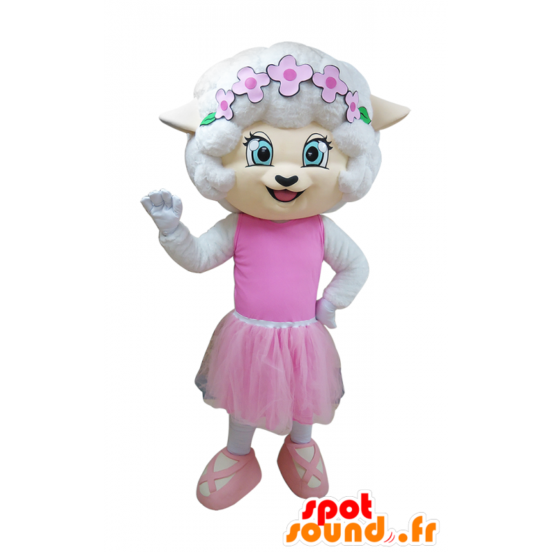 Topo bianco mascotte ballerino vestito - MASFR032938 - Mascotte del mouse