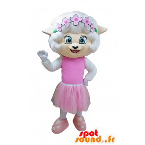 Weiße Maus Maskottchen Tänzerin Outfit - MASFR032938 - Maus-Maskottchen