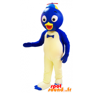 Niebieski i biały kaczka maskotka z okrągłą głowę - MASFR032940 - kaczki Mascot