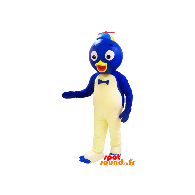 Blue and white duck mascot with a round head - MASFR032940 - Ducks mascot