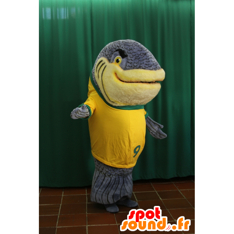 Mascotte de poisson géant gris très réaliste - MASFR032942 - Mascottes Poisson