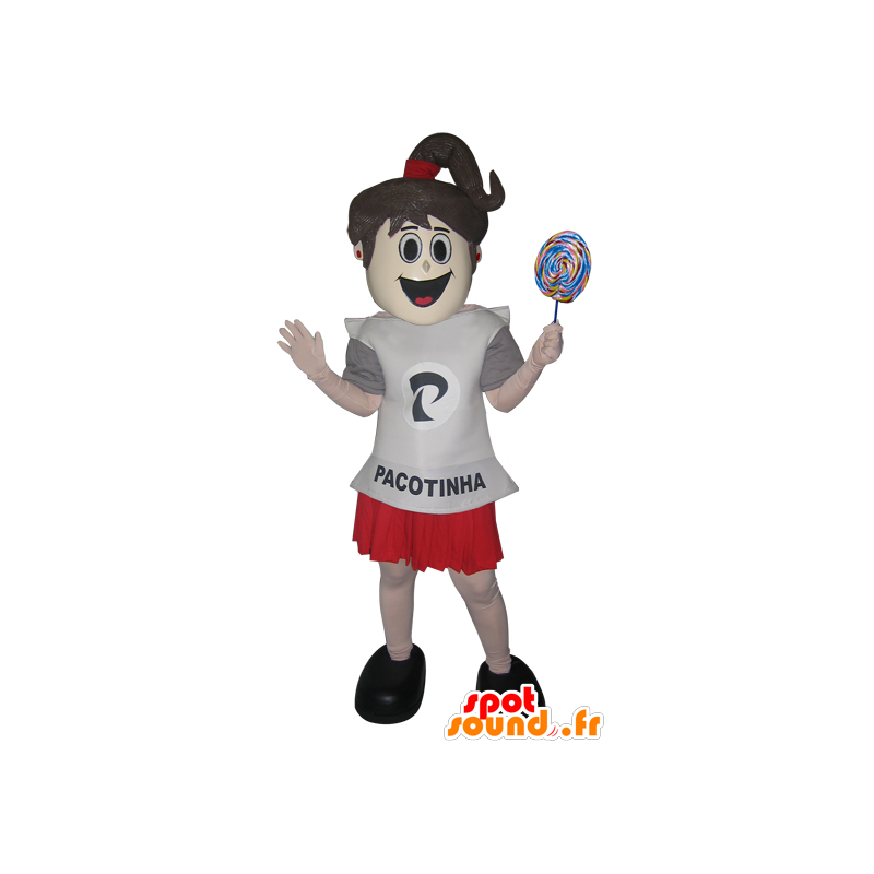 Mascotte de fille, d'ado, en jupe et t-shirt - MASFR032944 - Mascottes Garçons et Filles