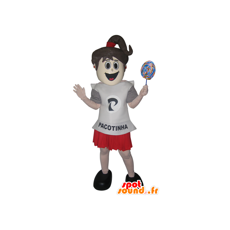 Mascote menina, adolescente, saia e camisa - MASFR032944 - Mascotes Boys and Girls