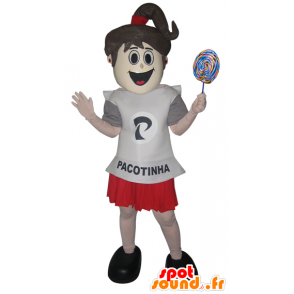 Girl mascot, teen, skirt and shirt - MASFR032944 - Mascots boys and girls