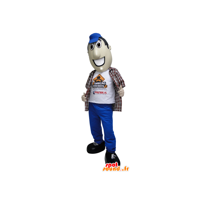 Man mascot pants and blue cap - MASFR032949 - Human mascots