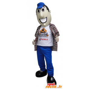 Man mascot pants and blue cap - MASFR032949 - Human mascots