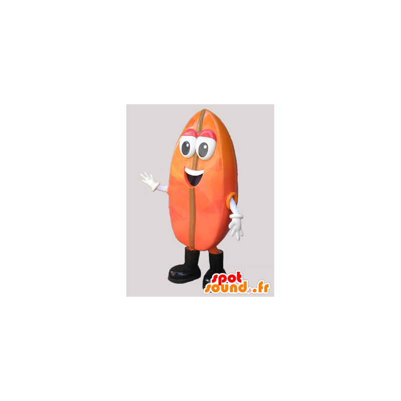 Cocoa Bean kawy lub pomarańczowy. Bean Mascot - MASFR032952 - food maskotka