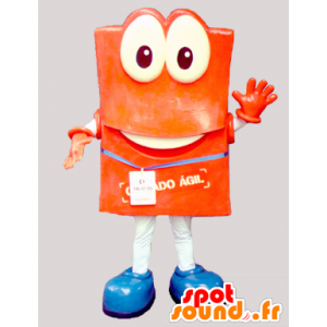 Mascotte de bonhomme orange avec de grands yeux - MASFR032953 - Mascottes Homme