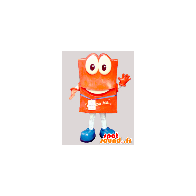 Mascotte de bonhomme orange avec de grands yeux - MASFR032953 - Mascottes Homme