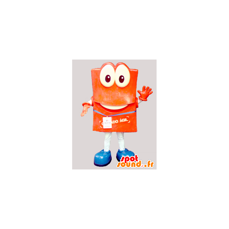 Orange snowman mascot with big eyes - MASFR032953 - Human mascots