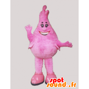 Pink snowman mascot teardrop - MASFR032957 - Human mascots