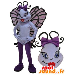 Insecto voador Mascot, branco e roxa - MASFR032958 - mascotes Insect