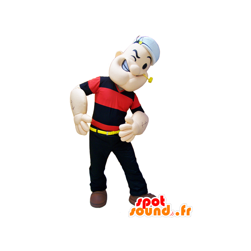 Μασκότ του διάσημου Popeye χαρακτήρα με την πίπα του και το καπάκι του - MASFR032963 - διασημότητες Μασκότ
