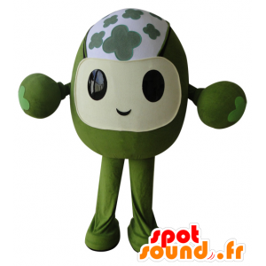 Snowman mascot, green, floral and funny - MASFR032965 - Human mascots