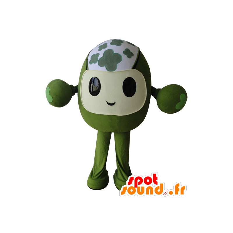 Mascotte de bonhomme tout vert, fleuri et rigolo - MASFR032965 - Mascottes Homme