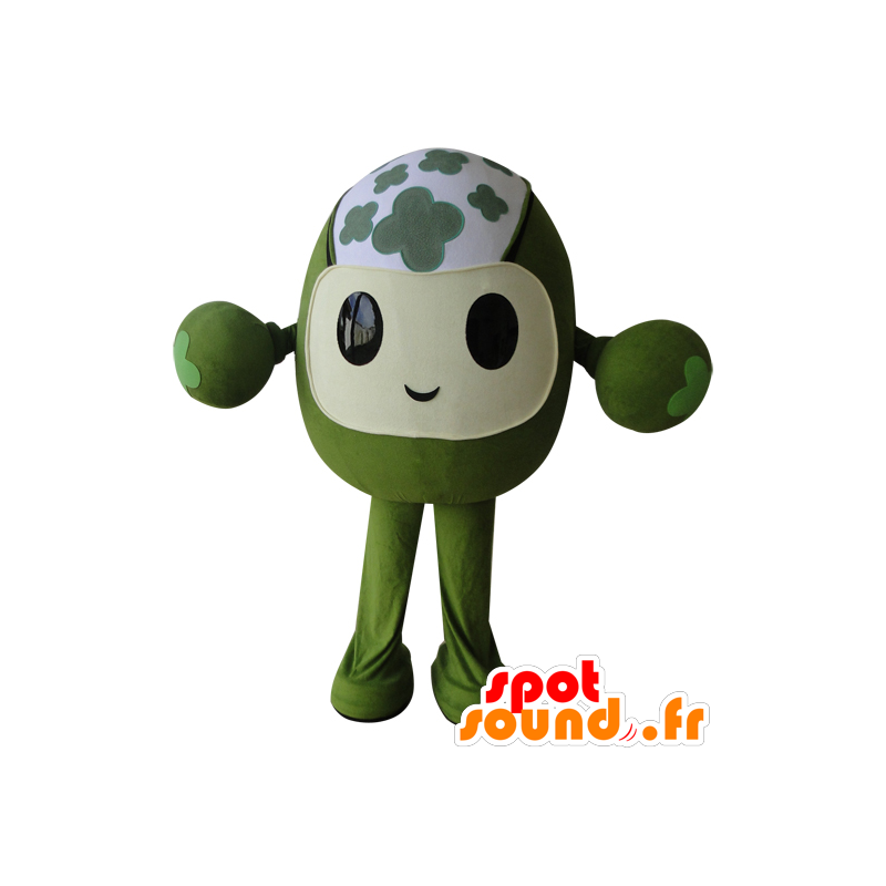 Snowman mascot, green, floral and funny - MASFR032965 - Human mascots