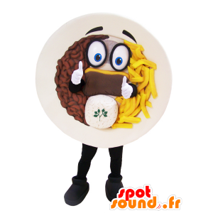 Mascot guarnição aparado batatas fritas de carnes - MASFR032967 - Rápido Mascotes Food