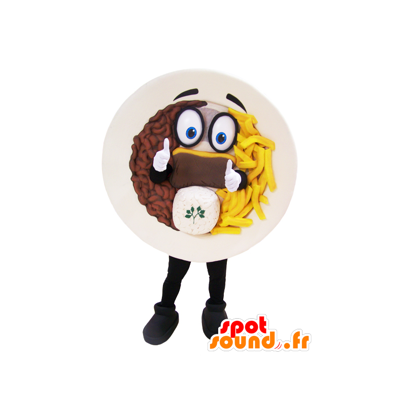 Mascotte assetto superato patatine fritte di bistecca - MASFR032967 - Mascotte di fast food